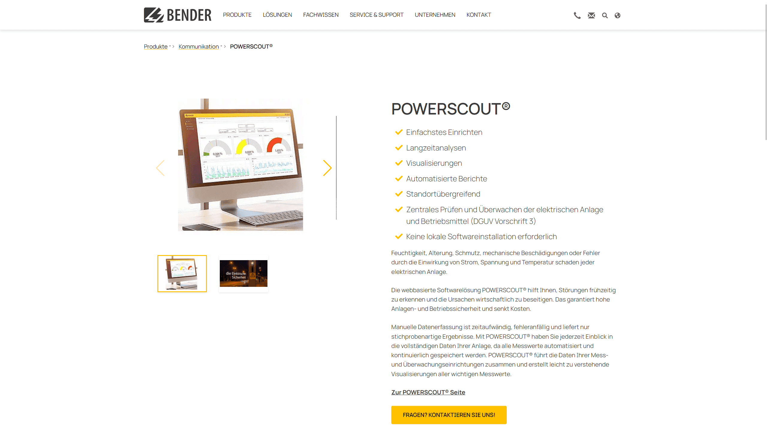 Dashboard von POWERSCOUT®